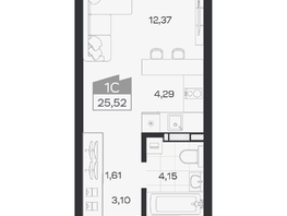 Продается Студия ЖК Квартал 54, дом 1, 25.52  м&sup2;, 4833000 рублей