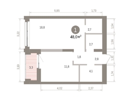 Продается 1-комнатная квартира ЖК Европейский берег, дом 32, 48  м&sup2;, 10440000 рублей