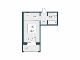 Продается 1-комнатная квартира ЖК Цветной бульвар, дом 4 сек 1, 28.6  м&sup2;, 4800000 рублей