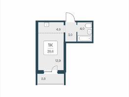 Продается 1-комнатная квартира ЖК Цветной бульвар, дом 4 сек 2, 28.6  м&sup2;, 4650000 рублей