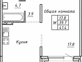 Продается 1-комнатная квартира ЖК Гренландия, Лес дом №5, 41.4  м&sup2;, 6250000 рублей