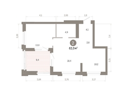 Продается 2-комнатная квартира ЖК Город на озере, 61.97  м&sup2;, 14090000 рублей