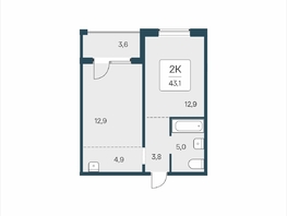 Продается 2-комнатная квартира ЖК Цветной бульвар, дом 4 сек 2, 43.1  м&sup2;, 6350000 рублей