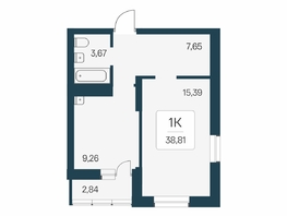 Продается 1-комнатная квартира ЖК Расцветай на Бугринской роще, 38.81  м&sup2;, 6030000 рублей