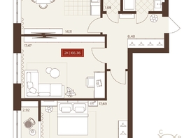 Продается 2-комнатная квартира ЖК Невский, 66.36  м&sup2;, 11810000 рублей