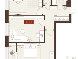 Продается 2-комнатная квартира ЖК Невский, 65.87  м&sup2;, 11720000 рублей