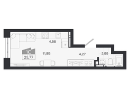 Продается Студия ЖК Квартал 54, дом 1, 23.77  м&sup2;, 4477000 рублей