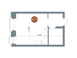 Продается Студия  19/56 Кварталы Телецентра, 2, 26.7  м&sup2;, 5390000 рублей