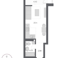 Продается Студия ЖК ОСКАР, дом 3, 32  м&sup2;, 7170000 рублей