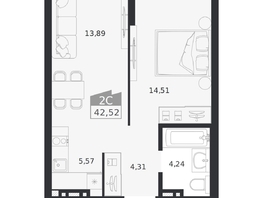 Продается 2-комнатная квартира ЖК Ясный берег, дом 20, 42.52  м&sup2;, 8149000 рублей