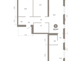 Продается 3-комнатная квартира ЖК Город на озере, 92.37  м&sup2;, 16030000 рублей