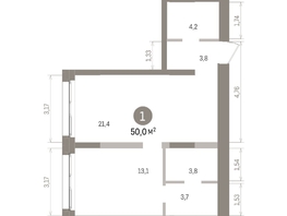 Продается 1-комнатная квартира ЖК Европейский берег, дом 32, 50.02  м&sup2;, 9620000 рублей