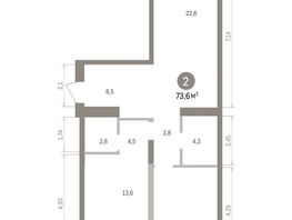 Продается 2-комнатная квартира ЖК Европейский берег, дом 32, 73.59  м&sup2;, 14390000 рублей