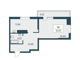 Продается 1-комнатная квартира ЖК Расцветай на Зорге, дом 3, 53.8  м&sup2;, 4930000 рублей