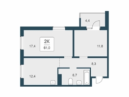 Продается 2-комнатная квартира ЖК Цветной бульвар, дом 4 сек 1, 61  м&sup2;, 8480000 рублей
