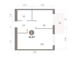 Продается 1-комнатная квартира ЖК Пшеница, дом 5.2, 44.36  м&sup2;, 5980000 рублей