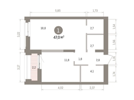 Продается 1-комнатная квартира ЖК Европейский берег, дом 32, 46.95  м&sup2;, 9030000 рублей