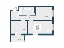 Продается 2-комнатная квартира ЖК Цветной бульвар, дом 4 сек 2, 61.2  м&sup2;, 8780000 рублей