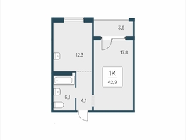 Продается 1-комнатная квартира ЖК Цветной бульвар, дом 4 сек 2, 42.9  м&sup2;, 6150000 рублей