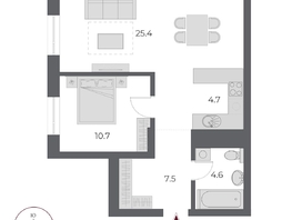 Продается 2-комнатная квартира ЖК ОСКАР, дом 1, 52.8  м&sup2;, 14500000 рублей