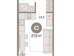 Продается Студия ЖК Пшеница, дом 2.1, 27.16  м&sup2;, 4900000 рублей