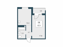 Продается 1-комнатная квартира ЖК Цветной бульвар, дом 4 сек 1, 42.9  м&sup2;, 6100000 рублей