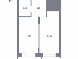 Продается 2-комнатная квартира ЖК Державина, 50, 44  м&sup2;, 11020000 рублей