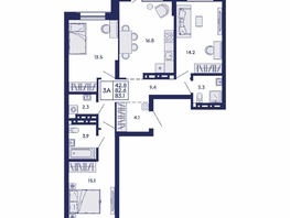 Продается 3-комнатная квартира ЖК Сила леса, корп 1, 83.1  м&sup2;, 11500000 рублей