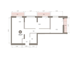 Продается 2-комнатная квартира ЖК Европейский берег, дом 46, 79.05  м&sup2;, 11720000 рублей