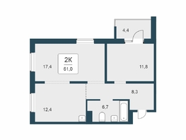 Продается 2-комнатная квартира ЖК Цветной бульвар, дом 4 сек 1, 61  м&sup2;, 7550000 рублей