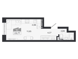 Продается Студия ЖК Квартал 54, дом 1, 23.77  м&sup2;, 4829000 рублей