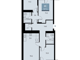Продается 4-комнатная квартира ЖК Беринг, дом 2, 96  м&sup2;, 15300000 рублей