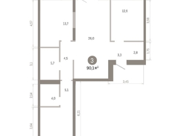 Продается 3-комнатная квартира ЖК Город на озере, 90.11  м&sup2;, 16570000 рублей