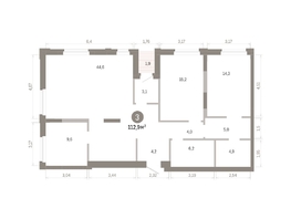 Продается 3-комнатная квартира ЖК Город на озере, 112.93  м&sup2;, 19550000 рублей