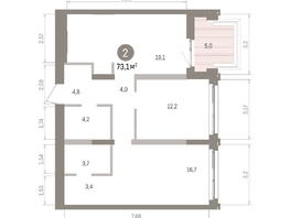 Продается 2-комнатная квартира ЖК Европейский берег, дом 32, 73.05  м&sup2;, 12560000 рублей