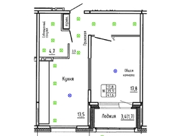 Продается 1-комнатная квартира ЖК Самоцветы, Бирюза дом 3, 41.6  м&sup2;, 5980000 рублей