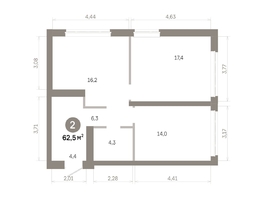 Продается 2-комнатная квартира  Квартал Молодость, дом 1, 62.49  м&sup2;, 10000000 рублей