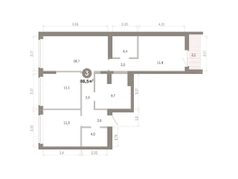 Продается 3-комнатная квартира  Квартал Молодость, дом 1, 86.5  м&sup2;, 14230000 рублей