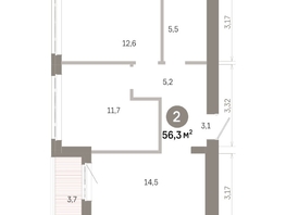 Продается 2-комнатная квартира  Квартал Молодость, дом 1, 56.33  м&sup2;, 8830000 рублей