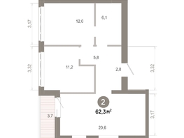 Продается 2-комнатная квартира  Квартал Молодость, дом 1, 62.28  м&sup2;, 10740000 рублей