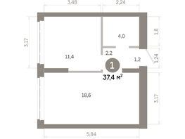 Продается 1-комнатная квартира  Квартал Молодость, дом 1, 37.37  м&sup2;, 6730000 рублей