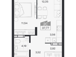 Продается 2-комнатная квартира ЖК Квартал 54, дом 1, 37.77  м&sup2;, 6859000 рублей