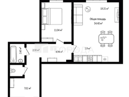 Продается 2-комнатная квартира Виктора Шевелева ул, 54  м&sup2;, 4346000 рублей