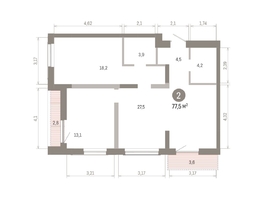 Продается 2-комнатная квартира ЖК Европейский берег, дом 46, 77.49  м&sup2;, 12690000 рублей