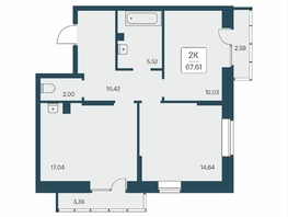 Продается 2-комнатная квартира ЖК Расцветай на Дуси Ковальчук, 67.61  м&sup2;, 10300000 рублей