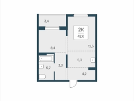 Продается 2-комнатная квартира ЖК Цветной бульвар, дом 4 сек 2, 42.6  м&sup2;, 5850000 рублей