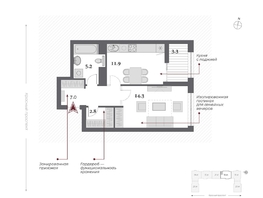 Продается 1-комнатная квартира  Дом Нобель, 42.65  м&sup2;, 10990000 рублей