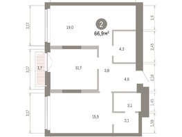 Продается 2-комнатная квартира ЖК Европейский берег, дом 45, 66.86  м&sup2;, 12350000 рублей