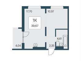 Продается 1-комнатная квартира ЖК Эко-квартал на Кедровой, дом 7, 39.67  м&sup2;, 5250000 рублей