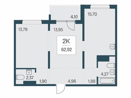Продается 2-комнатная квартира ЖК Эко-квартал на Кедровой, дом 7, 62.92  м&sup2;, 7250000 рублей